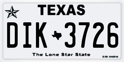 TX license plate DIK3726