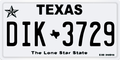 TX license plate DIK3729