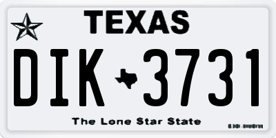 TX license plate DIK3731