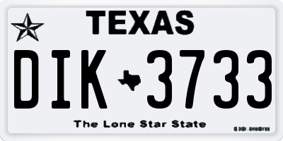 TX license plate DIK3733