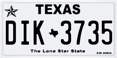 TX license plate DIK3735