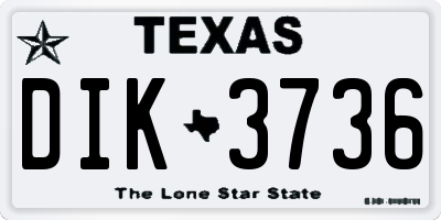 TX license plate DIK3736