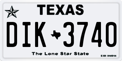 TX license plate DIK3740