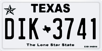 TX license plate DIK3741