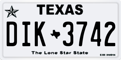 TX license plate DIK3742