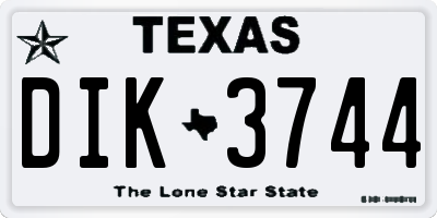 TX license plate DIK3744
