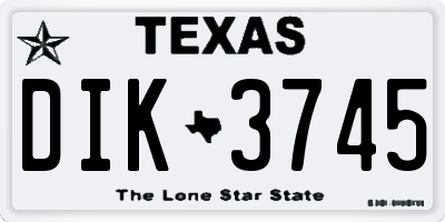 TX license plate DIK3745