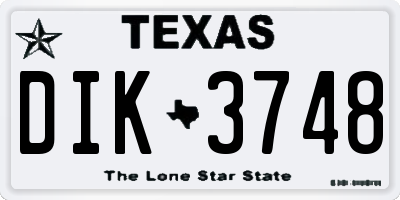 TX license plate DIK3748