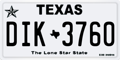 TX license plate DIK3760