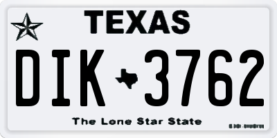 TX license plate DIK3762