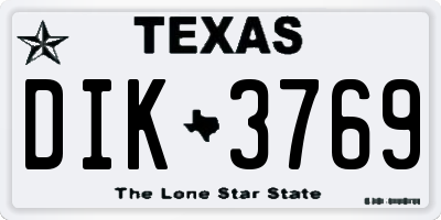 TX license plate DIK3769