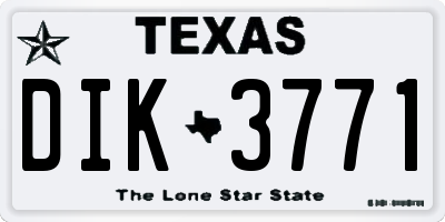 TX license plate DIK3771