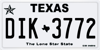 TX license plate DIK3772