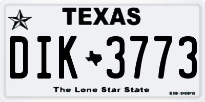 TX license plate DIK3773