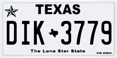 TX license plate DIK3779