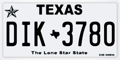 TX license plate DIK3780
