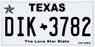TX license plate DIK3782
