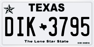 TX license plate DIK3795