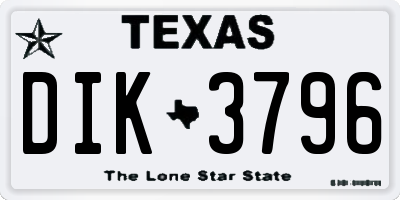 TX license plate DIK3796