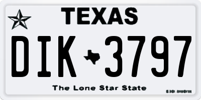 TX license plate DIK3797