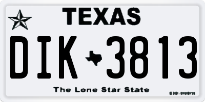 TX license plate DIK3813