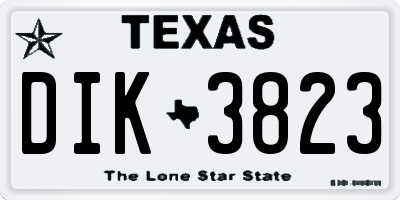TX license plate DIK3823