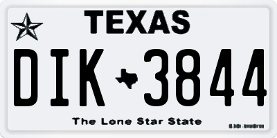 TX license plate DIK3844