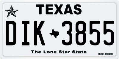 TX license plate DIK3855