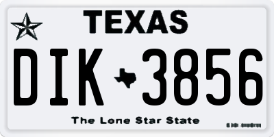 TX license plate DIK3856