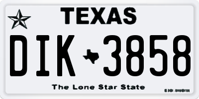 TX license plate DIK3858
