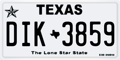 TX license plate DIK3859