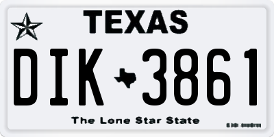 TX license plate DIK3861