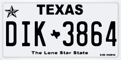 TX license plate DIK3864