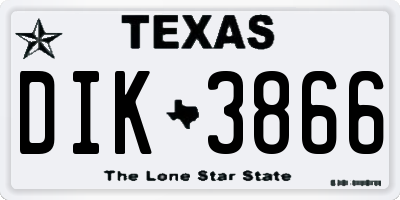 TX license plate DIK3866