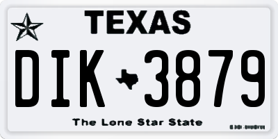 TX license plate DIK3879