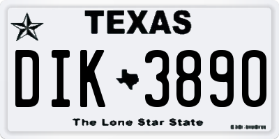 TX license plate DIK3890