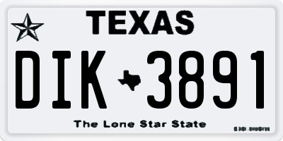 TX license plate DIK3891