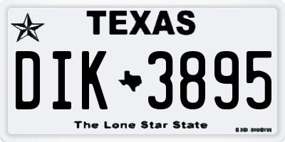 TX license plate DIK3895