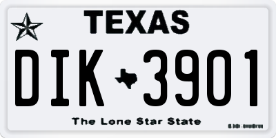 TX license plate DIK3901