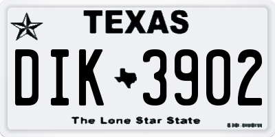 TX license plate DIK3902