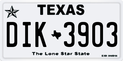 TX license plate DIK3903