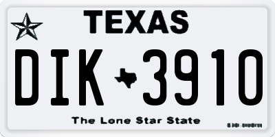 TX license plate DIK3910