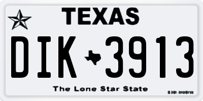 TX license plate DIK3913