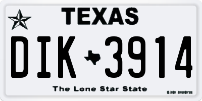 TX license plate DIK3914