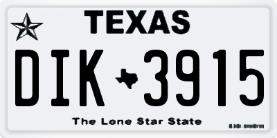 TX license plate DIK3915