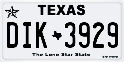 TX license plate DIK3929