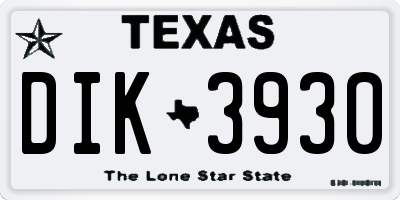 TX license plate DIK3930