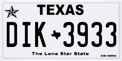 TX license plate DIK3933