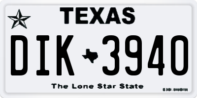 TX license plate DIK3940