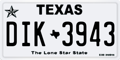 TX license plate DIK3943
